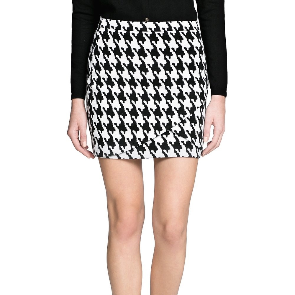 NWT Mango Houndstooth wrap miniskirt