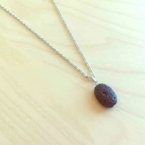 New Oval Black Lava Necklace -Essential Oil