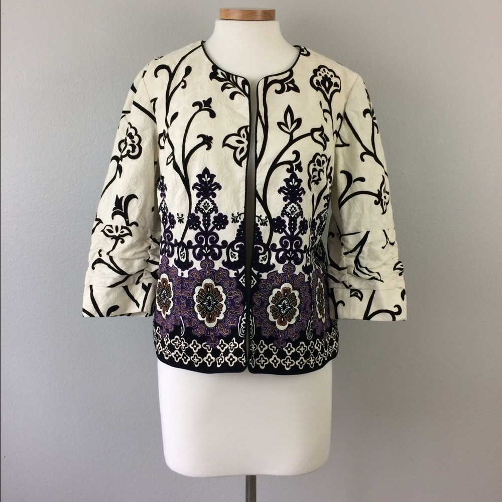 Coldwater Creek Embellished Embroidered Jacket
