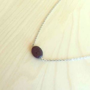 New Oval Black Lava Necklace -Essential Oil
