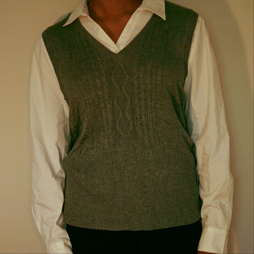 East 5th Gray & White Vest