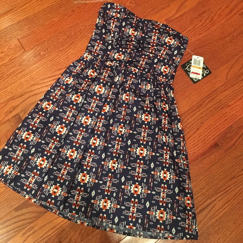 Strapless multicolored dress