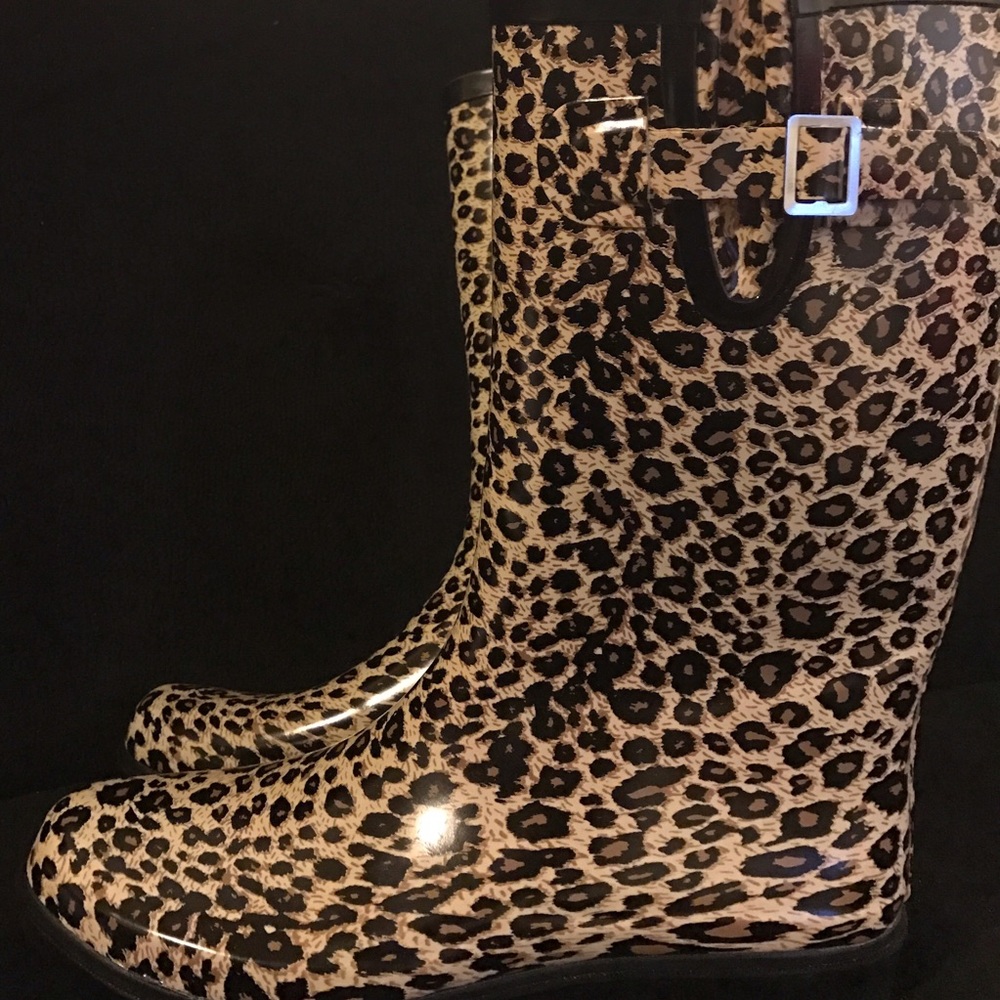 Brand New Elegant Leopard rain boots size11