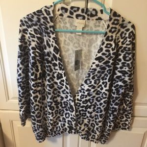 NWT Chico's Animal Print Cardigan Sweater