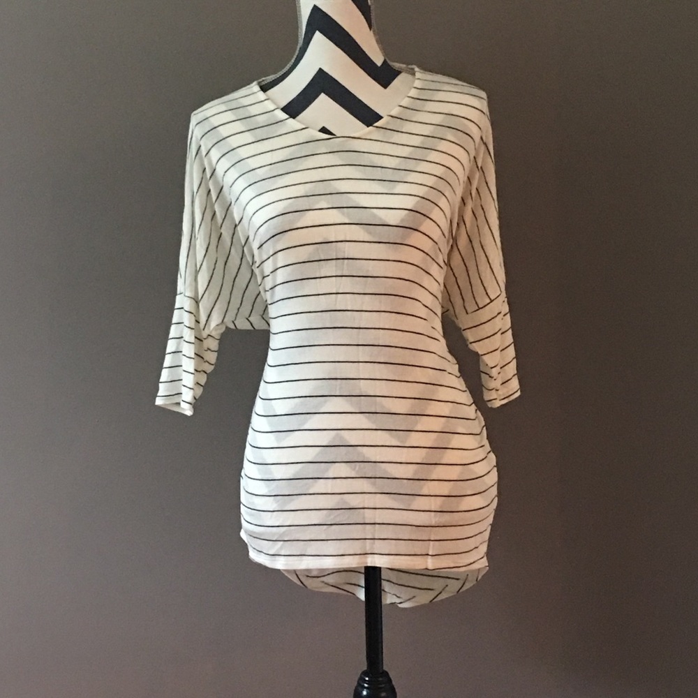 Hepburn Apparel Striped Hi-Low Shirt- never worn
