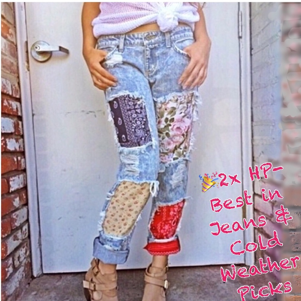 LF Carmar Patchwork Boyfriend Jean, NWT