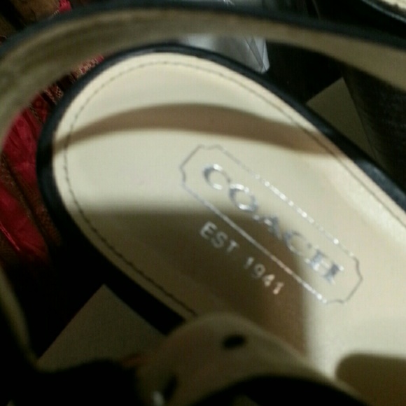 Size 8 Black Coach Wedges - Picture 6 of 7