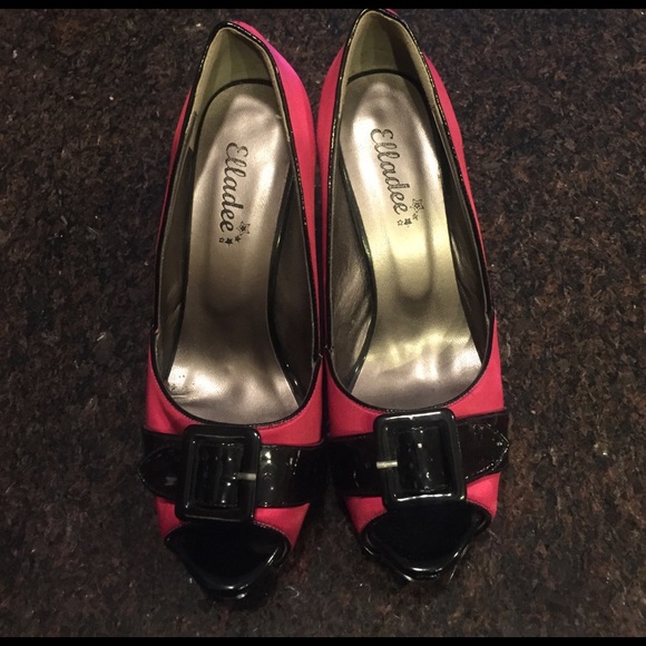 Pink & Black Platform Heels - Picture 1 of 3