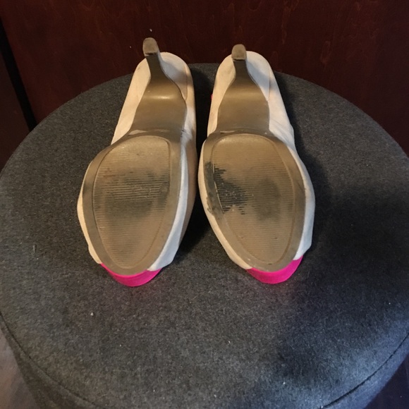 Beige and Hot Pink Platform Heels / EUC - Picture 5 of 5