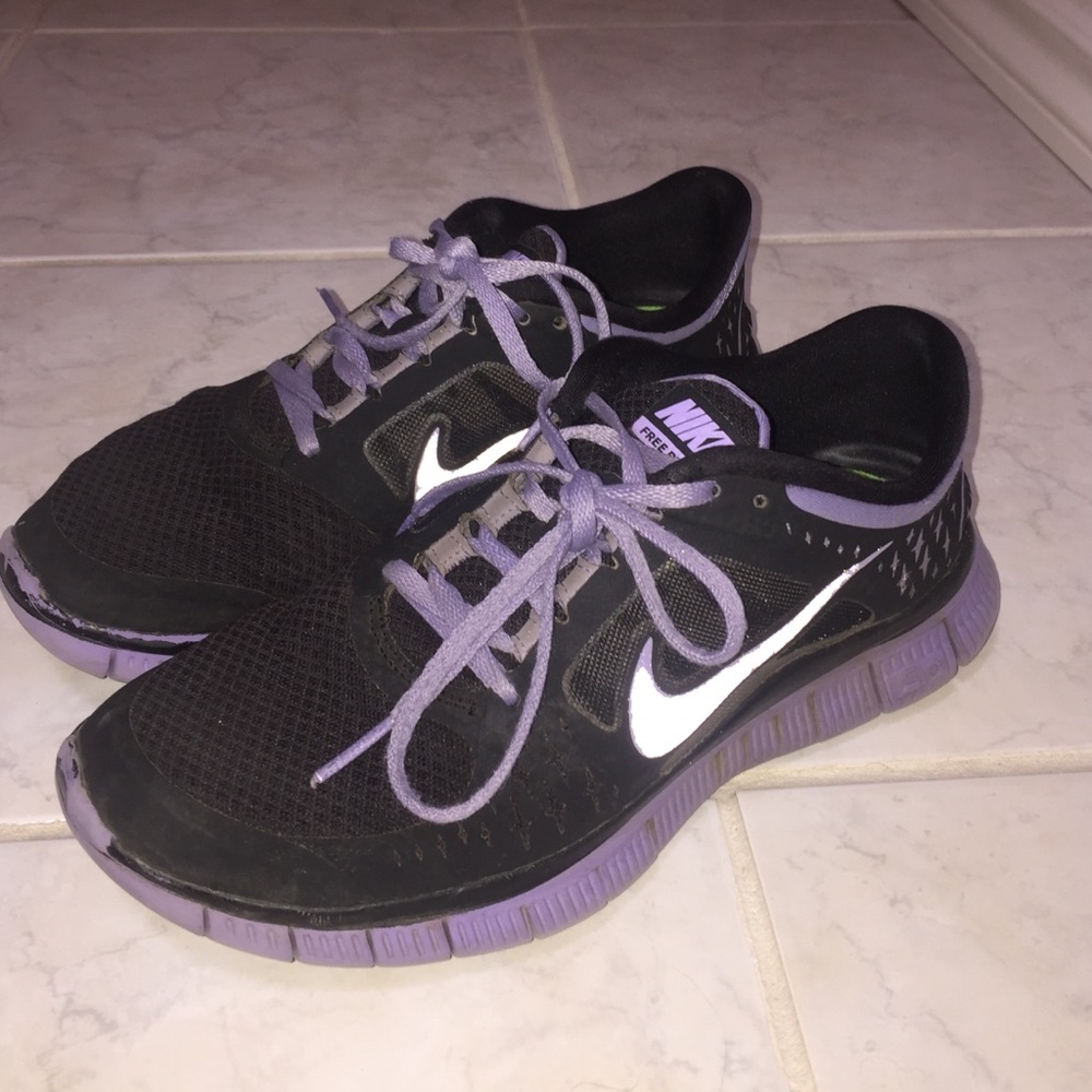 Purple and Black Nike Free Runs