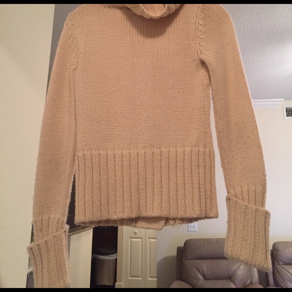 BEBE TAN BUTTON UP SWEATER barely worn - Picture 3 of 4