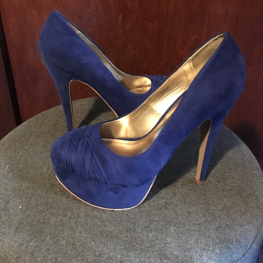 Royal Blue Platform Heels / EUC