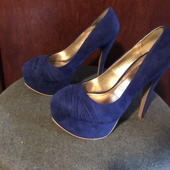 Royal Blue Platform Heels / EUC - Picture 2 of 5