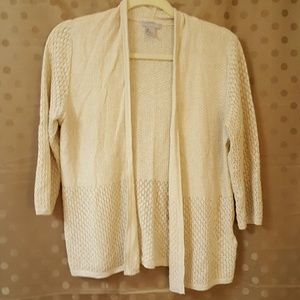 Ivory Cardigan with gold threads to add sparkle!