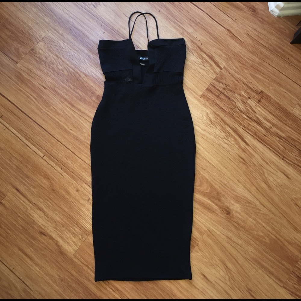 Missguided midi dress black