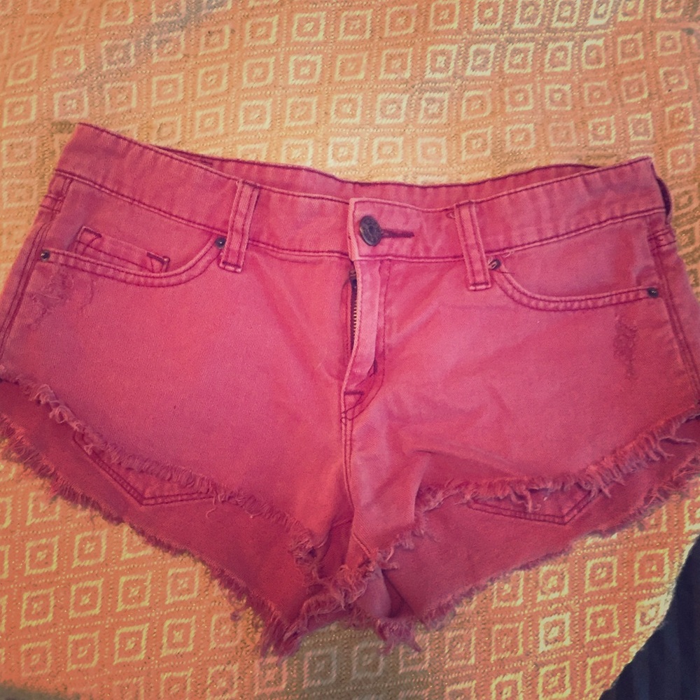 Denim wash jean shorts