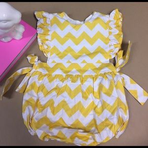 Yellow chevron romper *perfect for Easter!