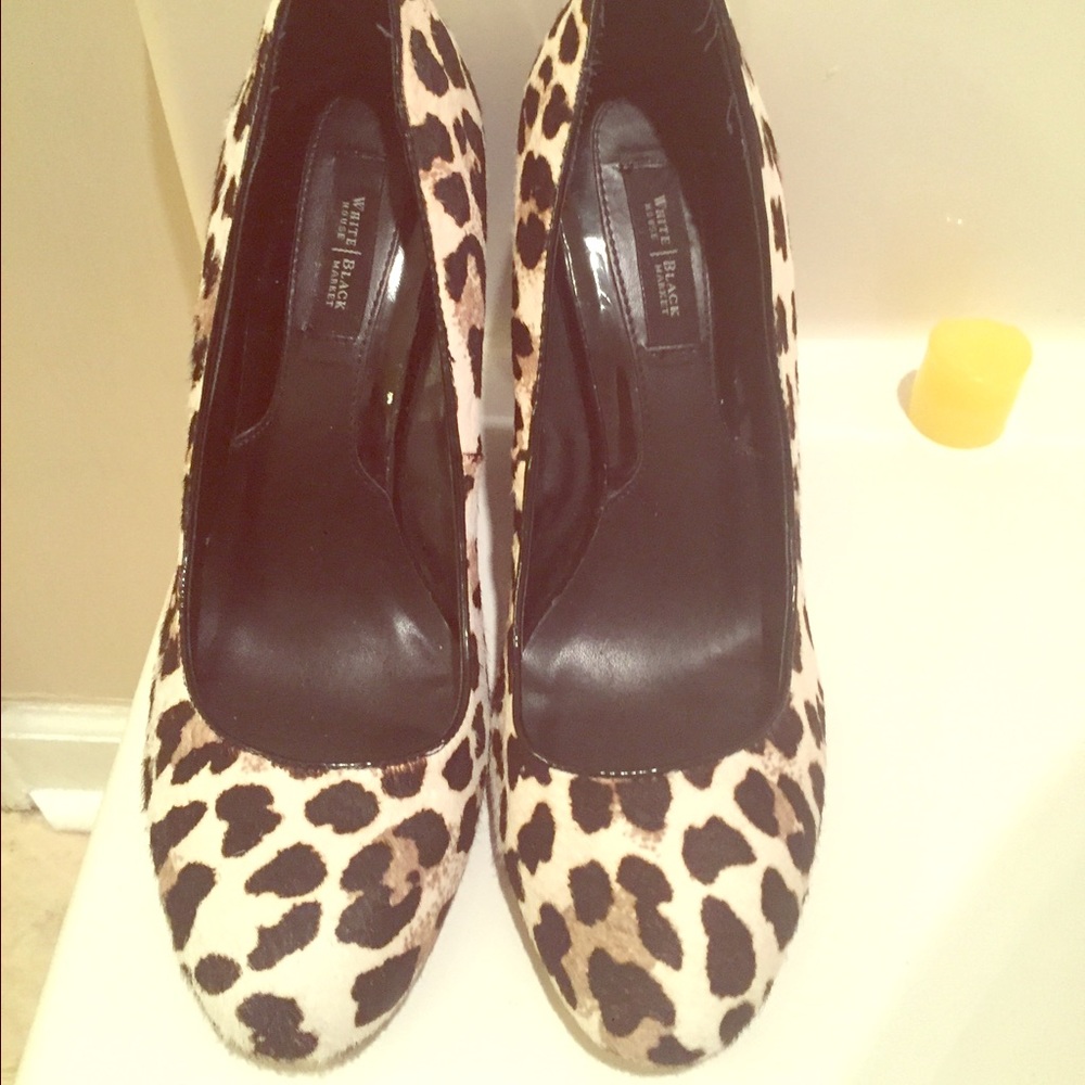 Calf hair leopard wedges