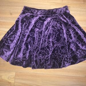 Violet velvet skater skirt