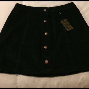 Dark Green Button Up Skirt