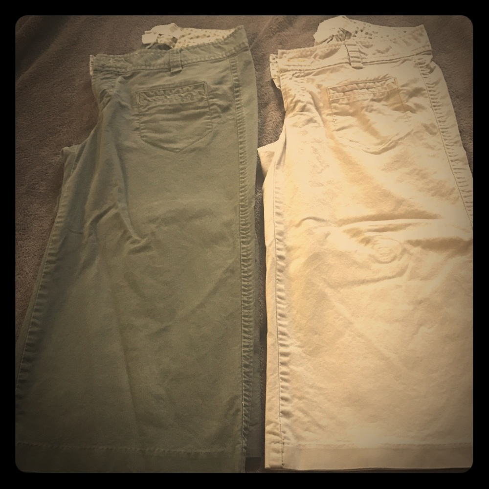 2 pair wide leg capris