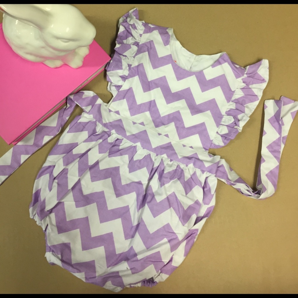 Purple chevron romper *perfect for spring/Easter