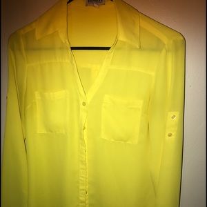 Yellow Express button down