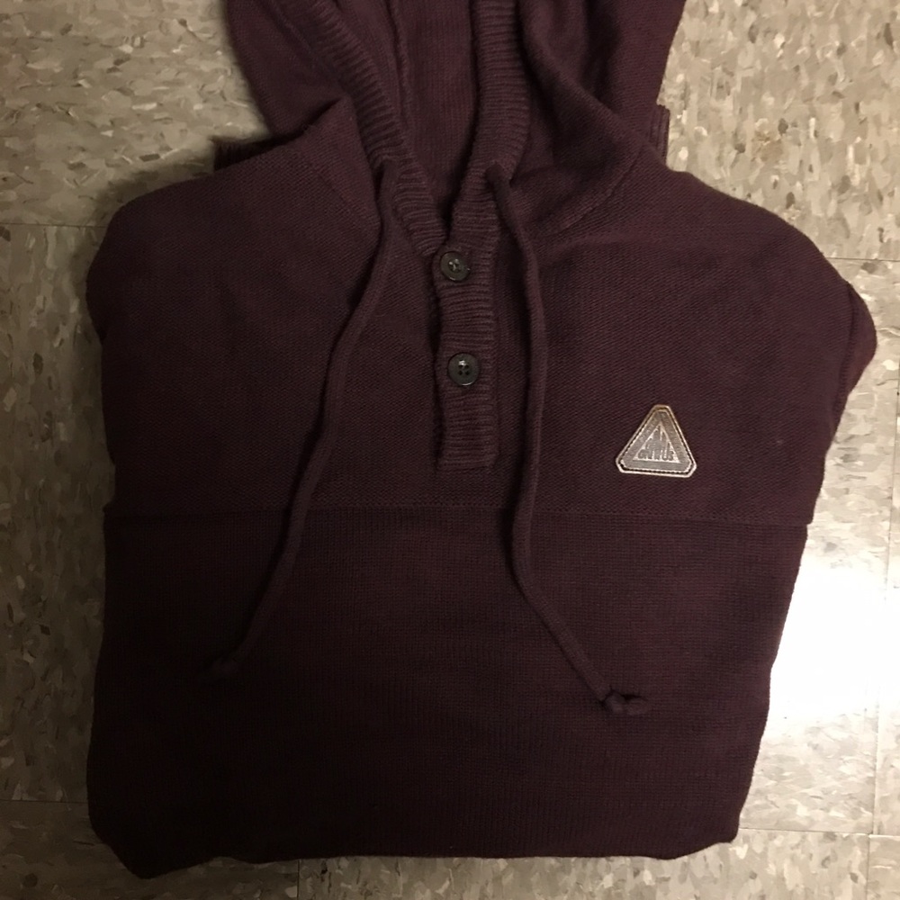 Maroon knit hoodie