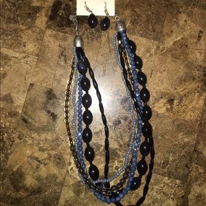 Women's nickel free free necklace & earring set