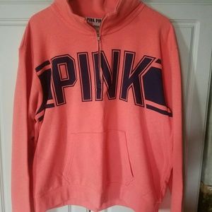 Pink 3/4 zip up sweatshirt