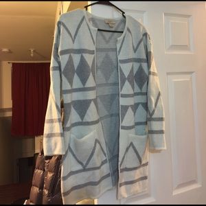 Loft tribal long open cardigan.