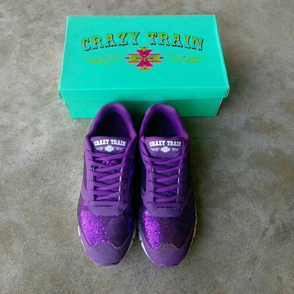 Crazy Train Size 10 So Glam Purple Tennis Shoes