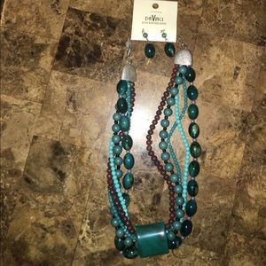 Women's nickel free free necklace & earring set