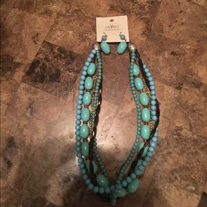 Women's nickel free free necklace & earring set