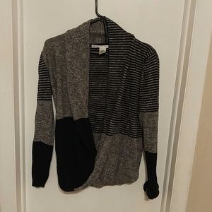 Long sleeve asymmetrical cardigan wrap