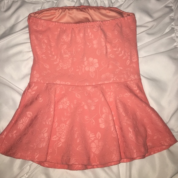 Coral Peplum Shirt - Picture 3 of 4