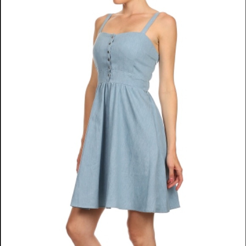 Chambray flare dress