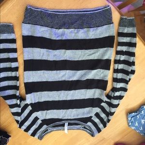 I'm selling a black and grey striped sweater.