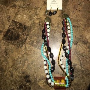 Women's nickel free free necklace & earring set