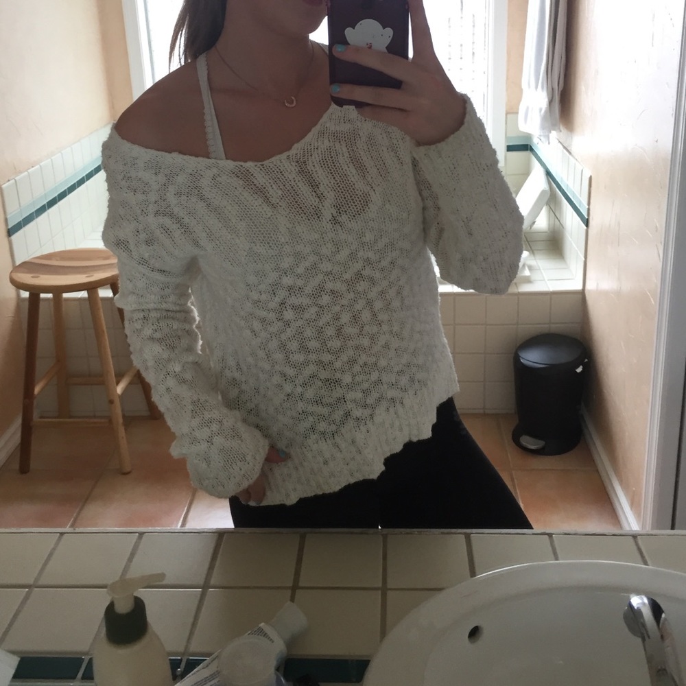 Cozy white knit sweater