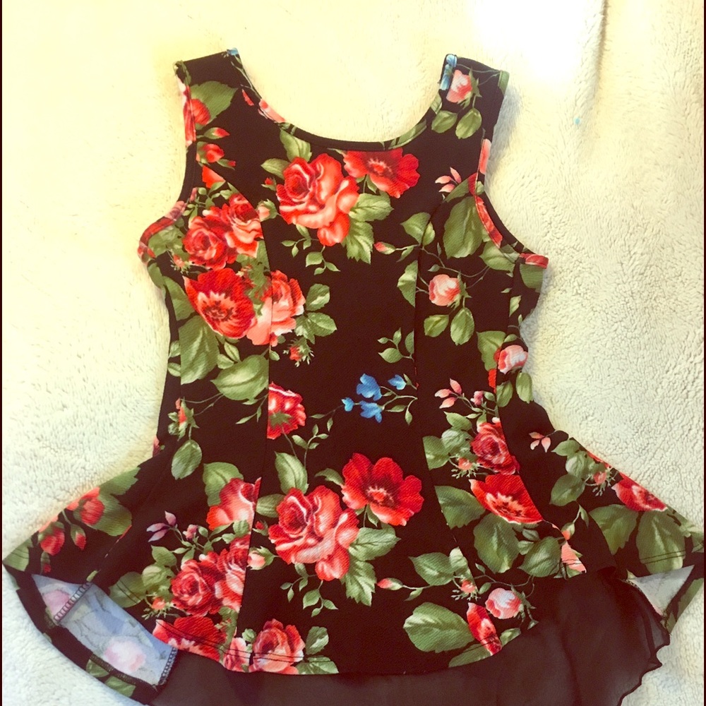 Medium Floral skin tight shirt .