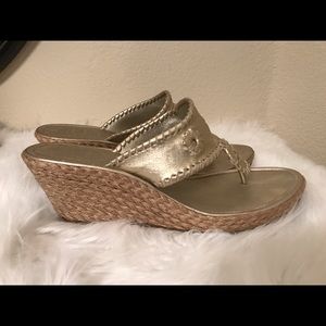 JACK ROGERS - Marbella platinum wedge sandals