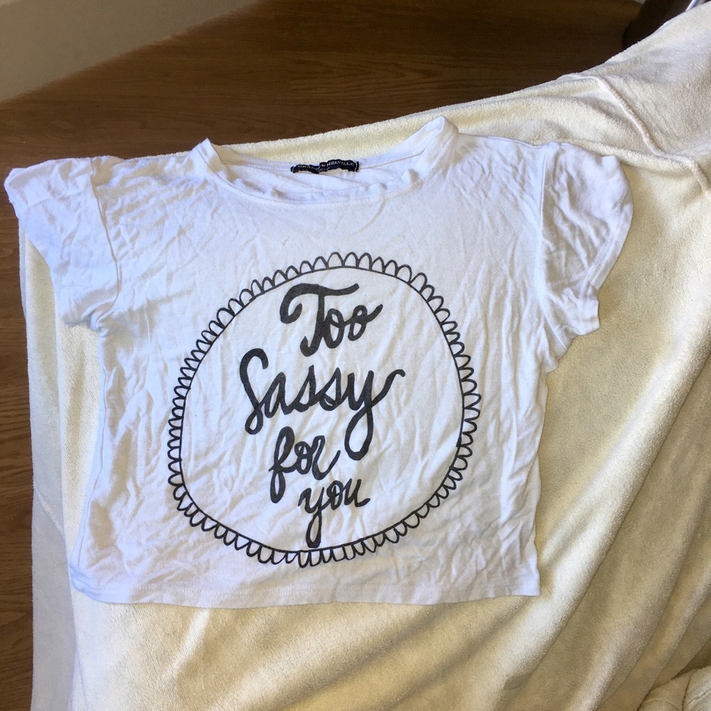 Brandy Melville "Too Sassy For You" Crop Tee