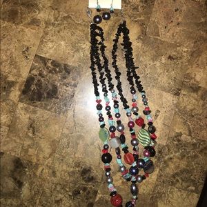 Women's nickel free free necklace & earring set