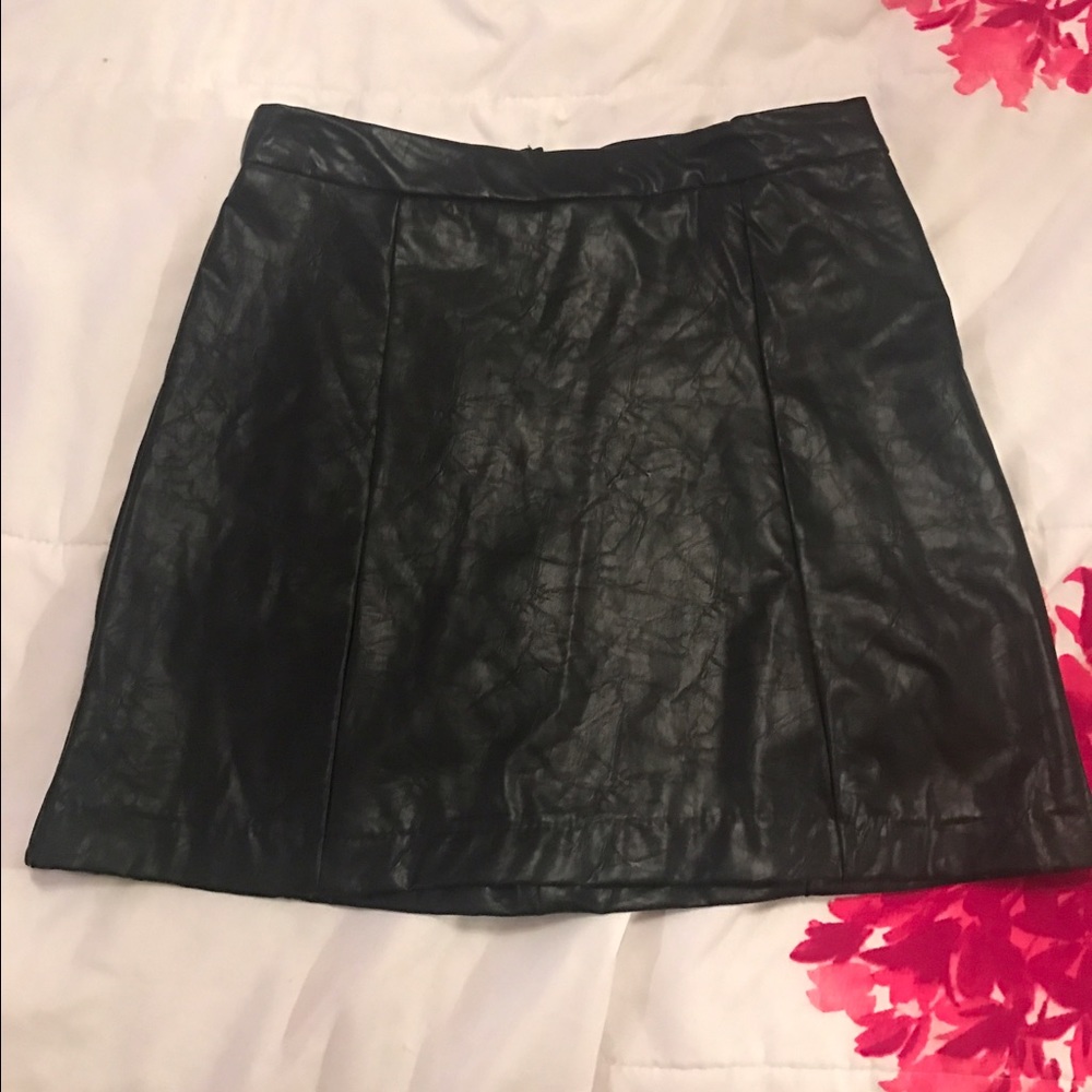 Faux leather skirt