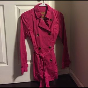 MICHAEL KORS Hot pink cotton belted trench coat