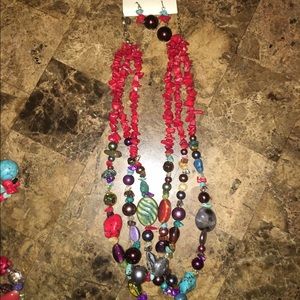 Women's nickel free free necklace & earring set