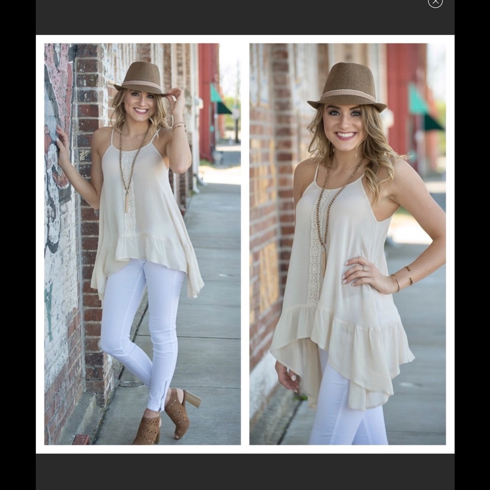 Crochet Lace Asymmetrical Tunic