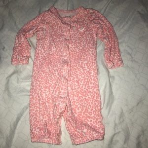 Baby girl Carter NB pink orange animal print pjs