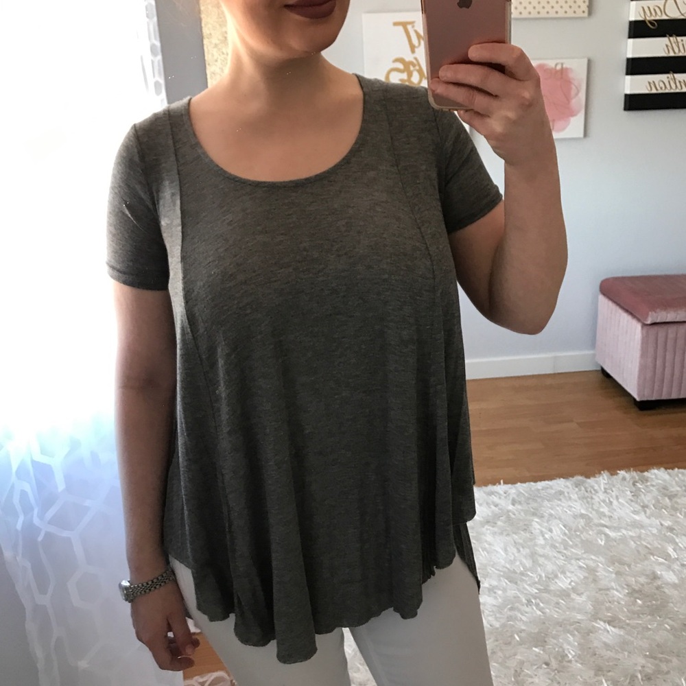 Light Jersey Charcoal Scoop Neck Tee - Picture 5 of 5